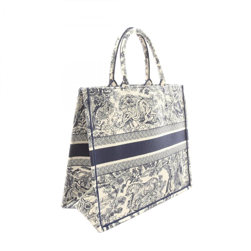 Dior Blue Ivory White Navy Bag BOOK Canvas TOTE